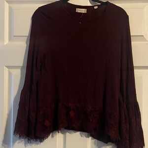 Altar'd State Burgundy Lace Blouse